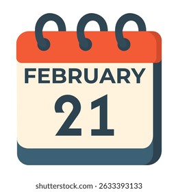February 21 calendar vector on white background
Vector calendar with date