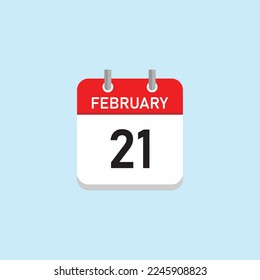 February 21 Concept Design. Vector Illustration.