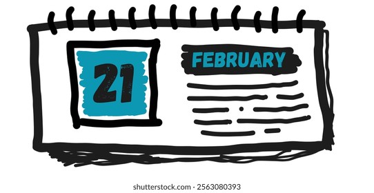 February 21st: Calendar Date Illustration