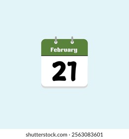 February 21st: Date on a Calendar