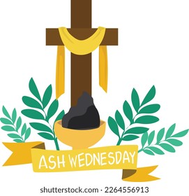 February 22, February 14, March 5, February 18, Feb 10, Ash Wednesday Vector illustration.