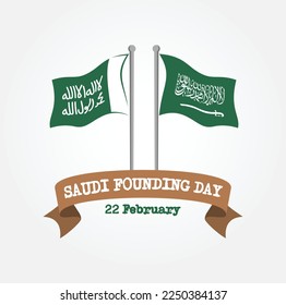February 22, 1727.  Saudi Founding Day. Vector illustration.