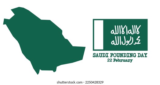 February 22, 1727.  Saudi Founding Day. Saudi old flag. Vector illustration.