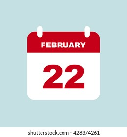FEBRUARY 22 calendar Icon.