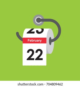 February 22. Calendar icon. Flat design. Vector illustration