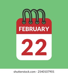 February 22 Calendar icon vector illustration.