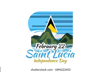 February 22, Independence Day of Saint Lucia vector illustration. Suitable for greeting card, poster and banner