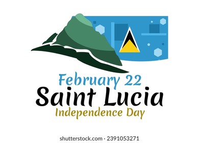 February 22, Independence Day of Saint Lucia vector illustration. Suitable for greeting card, poster and banner