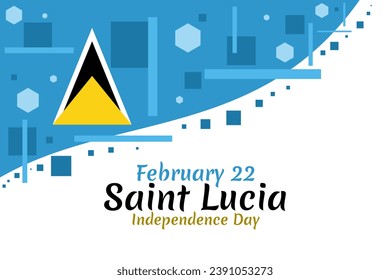 February 22, Independence Day of Saint Lucia vector illustration. Suitable for greeting card, poster and banner