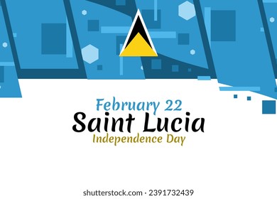 February 22, Independence Day of Saint Lucia vector illustration. Suitable for greeting card, poster and banner