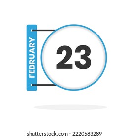 February 23 calendar icon. Date,  Month calendar icon vector illustration