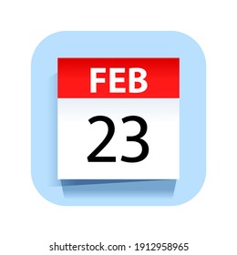 23 de febrero. Icono de calendario. Ilustración vectorial.