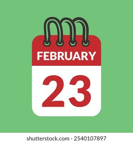 February 23 Calendar icon vector illustration.