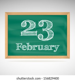 February 23, day calendar, school board, date