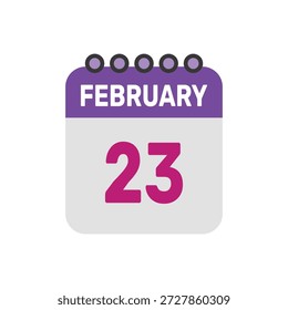 februar 23 icon vektor beginnt mit bunten kalender seite