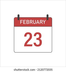 23 de febrero en el calendario. Dibujar en un fondo blanco