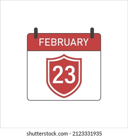 February 23 on the calendar. Drawing on a white background