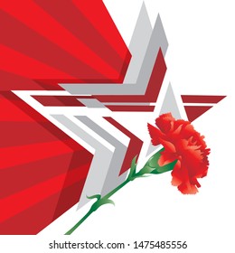 February 23 red card template vector image