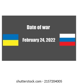 24 de febrero de 2022 texto. Ilustración vectorial, aislada en fondo blanco.