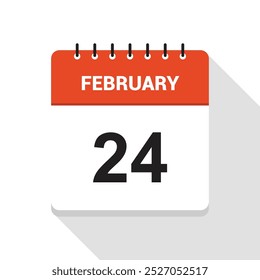 February 24 Calendar Date Icon