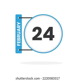February 24 calendar icon. Date,  Month calendar icon vector illustration