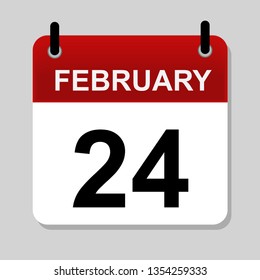 February 24 , calendar icon vector illustration