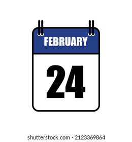 Ilustración del vector de iconos del calendario 24 de febrero . Fecha, Día De La Boca