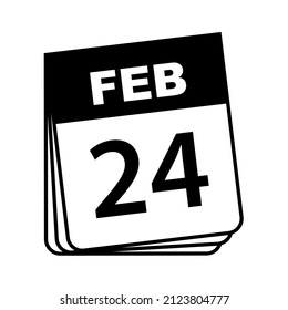 February 24. Calendar Icon. Vector Illustration.