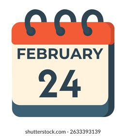 February 24 calendar vector on white background
Vector calendar with date