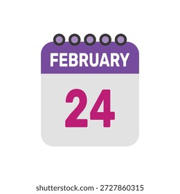 februar 24 icon vektor beginnt mit bunten kalender seite