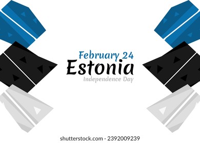 February 24, Independence day of Estonia, with national flower vector illustration. Suitable for greeting card and banner