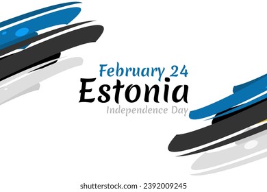 February 24, Independence day of Estonia, with national flower vector illustration. Suitable for greeting card and banner
