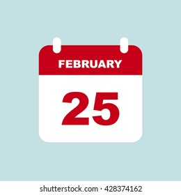 FEBRUARY 25 calendar Icon.