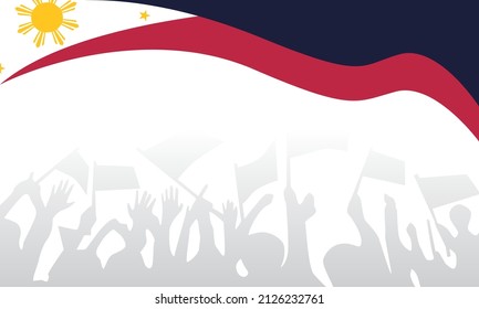 February 25. EDSA Revolution Commemoration. Philippine National Day Background Vector Illustration and Copy Space Area. Suitable for placing on content with this theme. Suitable for greeting cards, po