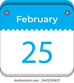 February 25 Simple Vector Illustration