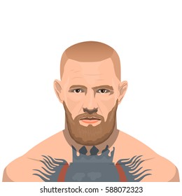 February 26, 2017: vector illustration Conor McGregor who is an Irish professional MMA fighter on white background.