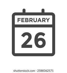 February 26 Calendar Day or Calender Date for Deadline or Appointment