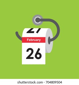 February 26. Calendar icon. Flat design. Vector illustration