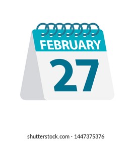 February 27 - Calendar Icon - Vector Illustration