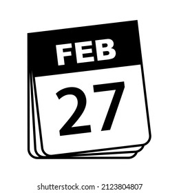 February 27. Calendar Icon. Vector Illustration.