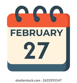 February 27 calendar vector on white background
Vector calendar with date
