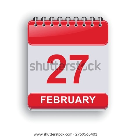 February 27 daily calendar template visually appealing layout