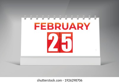 February 27, Desk Calendar Design Template. Single Date Calendar Design.