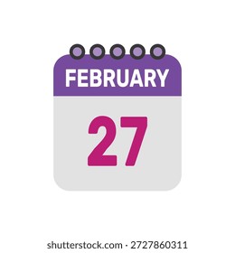 februar 27 icon vektor beginnt mit bunten kalender seite
