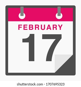 February 27th Flat icon calendar isolated on white background. Vector illustration