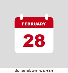 FEBRUARY 28 calendar Icon.