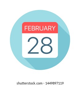 February 28 - Calendar Icon - Vector Illustration