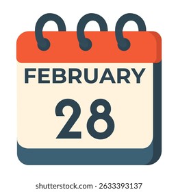 February 28 calendar vector on white background
Vector calendar with date