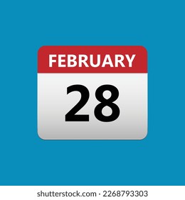 February 28 Concept Design. Vector Illustration.