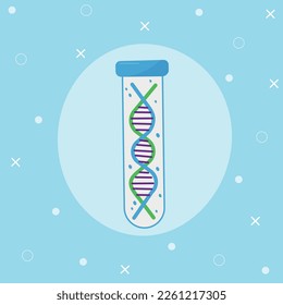 February 28 - Rare Disease Day. DNA of rare diseases in a test tube.